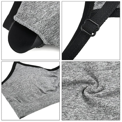 SHEKINI 3 Pieces Women's Sport Bra Seamless Padded Bralettes Yoga Crop Tank Tops with Adjustable Spaghetti Straps