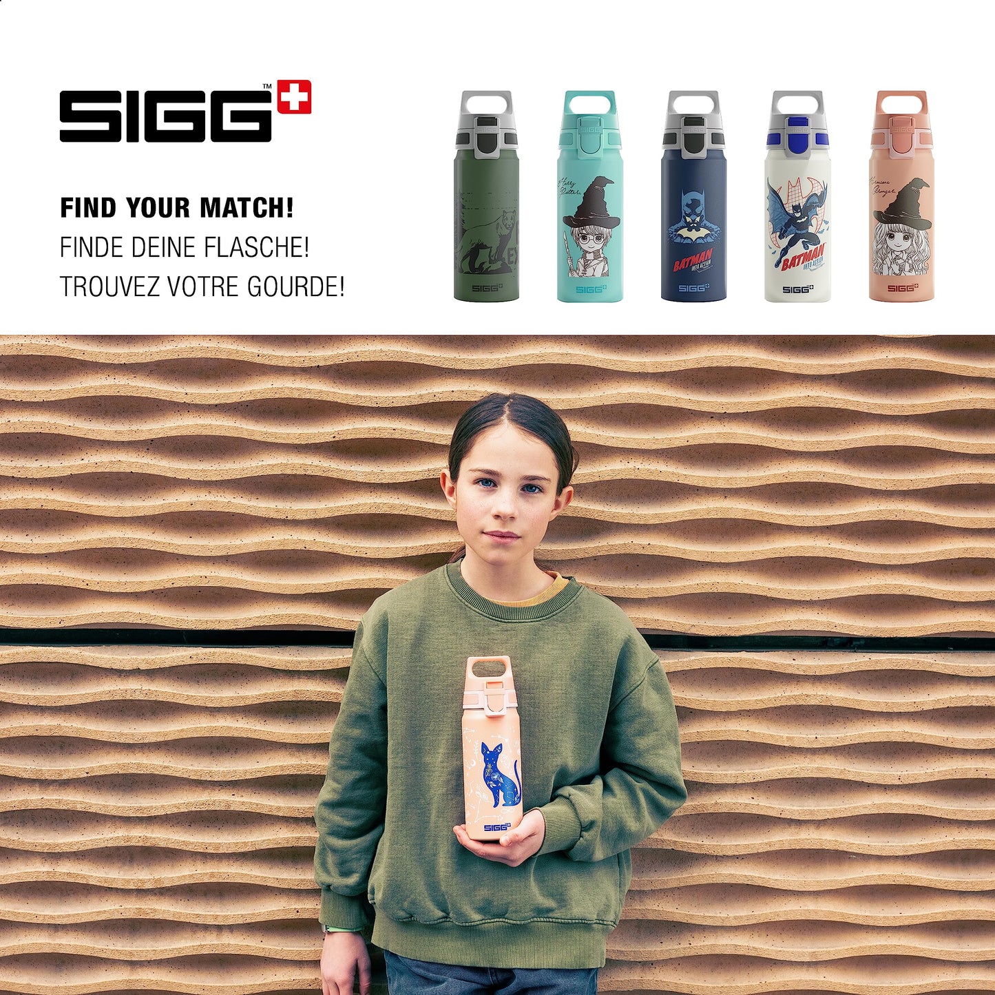 SIGG - Aluminium Kids Water Bottle - WMB ONE My Universe - Suitable For Carbonated Beverages - Leakproof - Lightweight - BPA Free - Climate Neutral Certified - Light Pink - 20 Oz