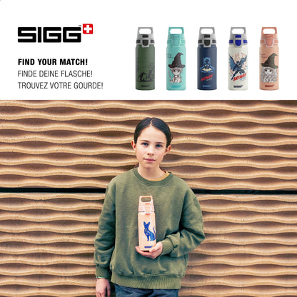 SIGG - Aluminium Kids Water Bottle - WMB ONE My Universe - Suitable For Carbonated Beverages - Leakproof - Lightweight - BPA Free - Climate Neutral Certified - Light Pink - 20 Oz