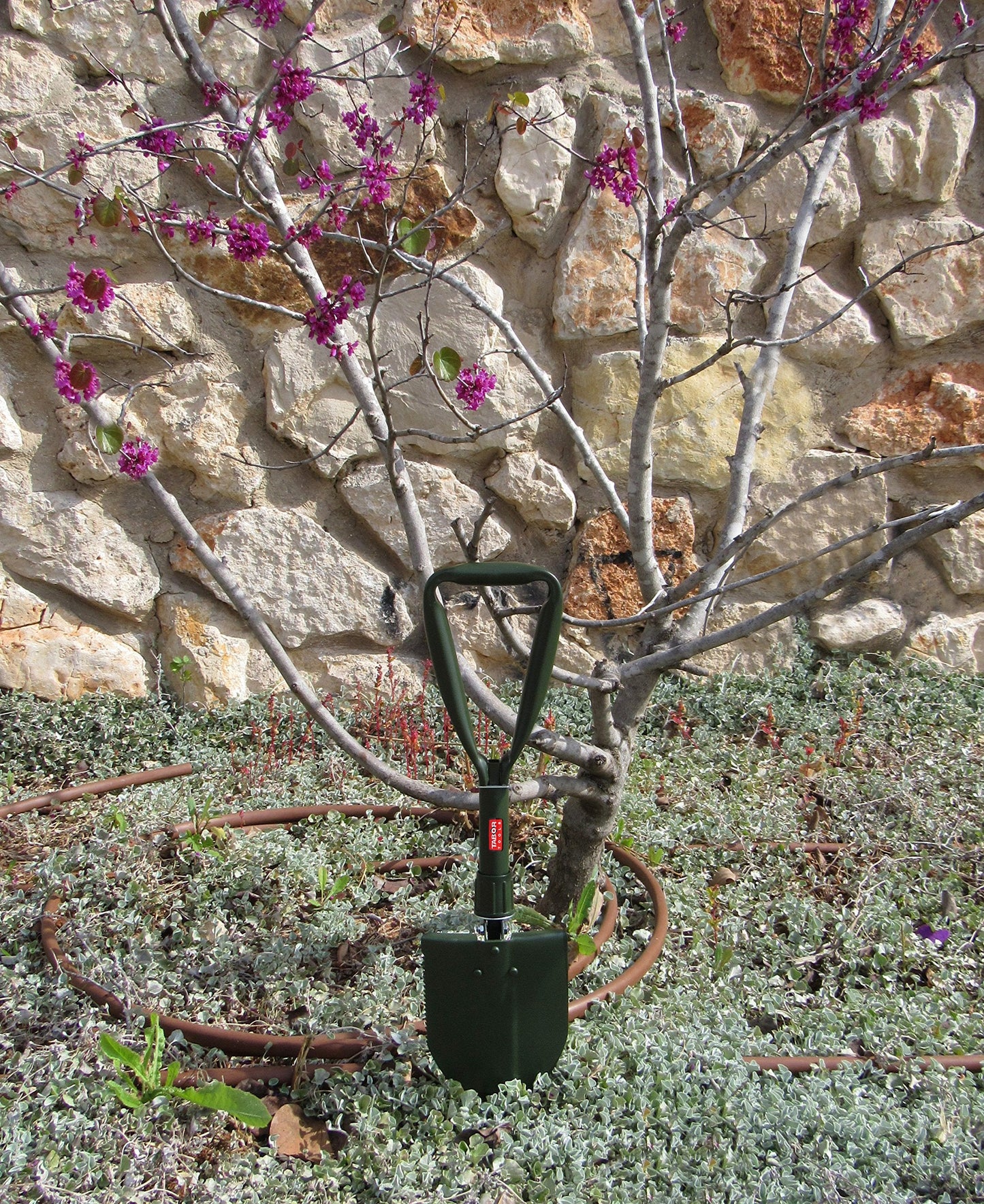 TABOR TOOLS Folding Shovel - Portable Survival Spade for Camping Gear and Emergencies - Steel Rugged Edge Blade - Includes Carrying Pouch - Lightweight E-Tool with Military-Grade Durability. J35A