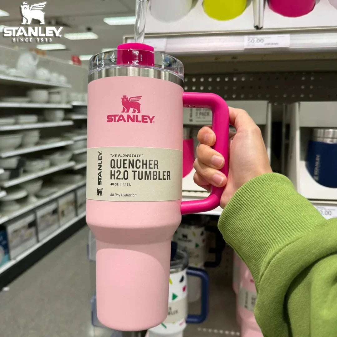 Flamingo Pink Stanley Quencher H2.0 Tumbler – 40 oz Travel Cup