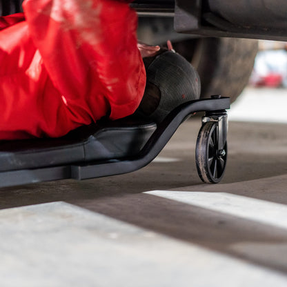 Traxion 1-100 ProGear Wide Body Low Profile Automotive Creeper W/All-Terrain 5" Casters , Black