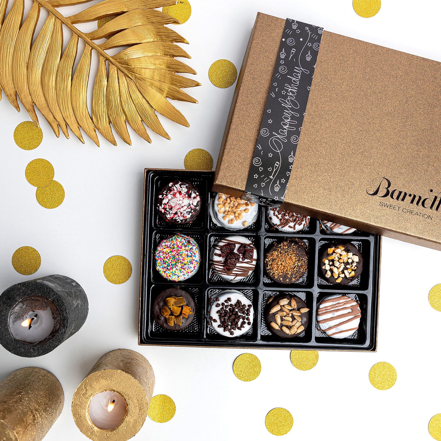 Barnetts Happy Birthday Gifts Chocolate Cookies Basket for Women, Prime for Mom, Wife, Aunt, Grandma, Niece, Daughter, Sister, Best Friend