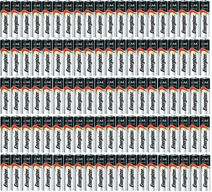 Energizer AA Max Alkaline E91 Batteries Made in USA - Expiration 12/2024 or Later - 100 Count