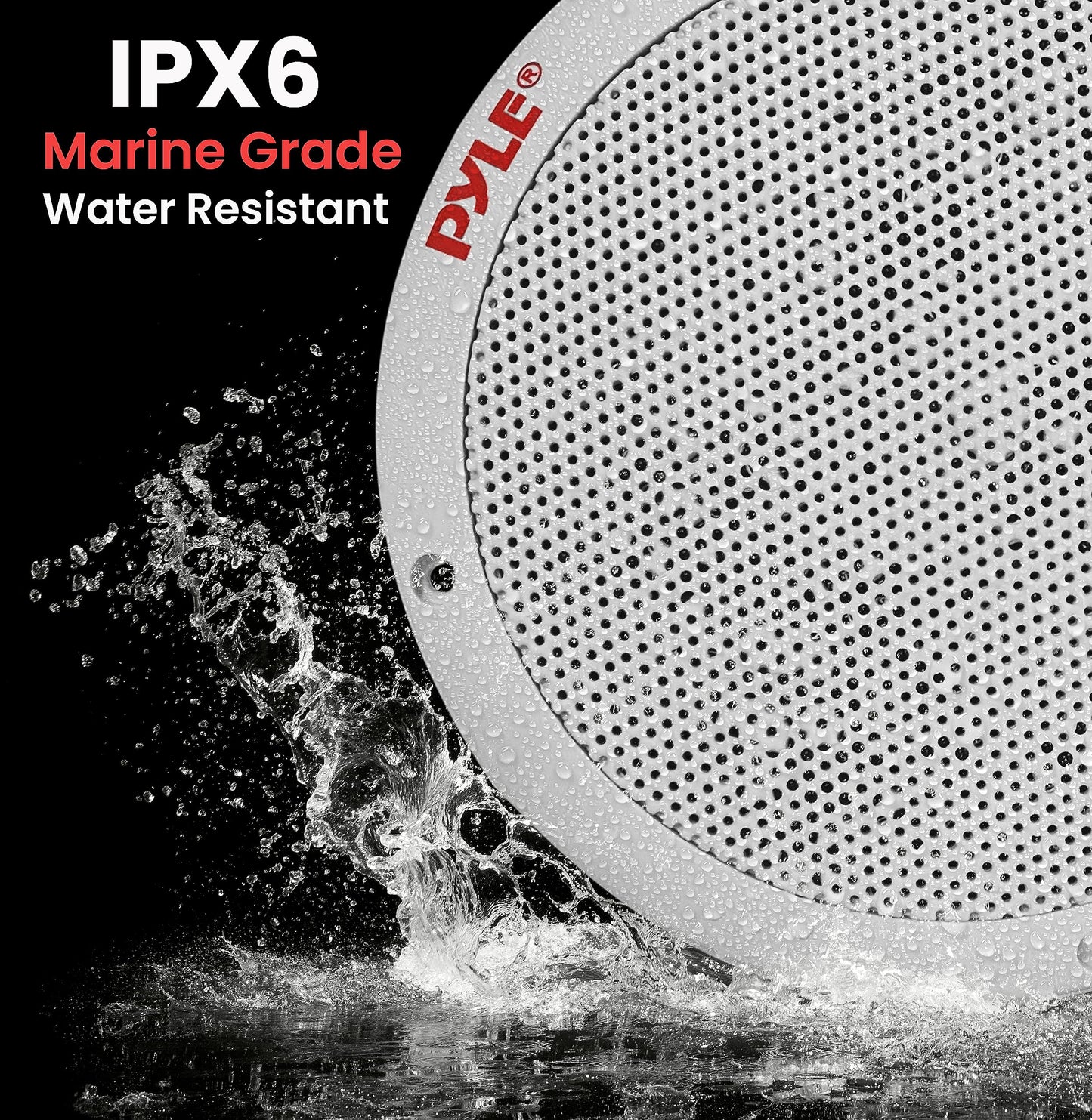 Pyle 6.5 Inch Dual Marine Speakers - 2 Way Waterproof and Weather Resistant Outdoor Stereo Sound System with 400 Watt Power, Polypropylene Cone and Butyl Rubber Surround - 1 Pair - PLMR605W(White)