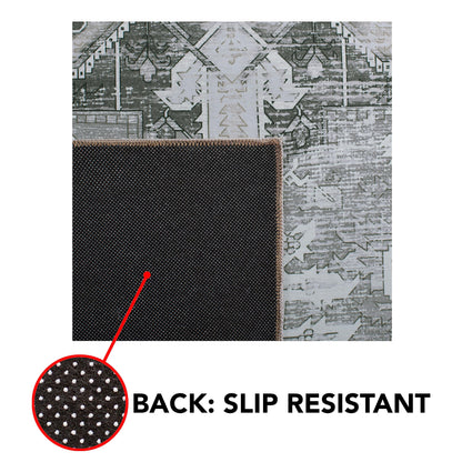 SAFAVIEH Tucson Collection Area Rug - 10' Square, Dark Sage/Ivory, Geometric Design, Machine Washable Indoor/Outdoor & Washable-Ideal for Patio, Backyard, Mudroom (TSN102F)