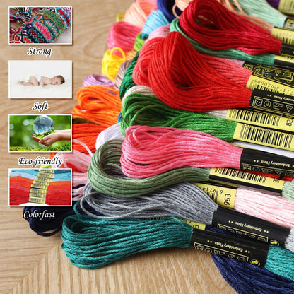 ATDAWN Rainbow Color Embroidery, Cross Stitch Threads, Bracelets, Crafts Floss, 50 Count