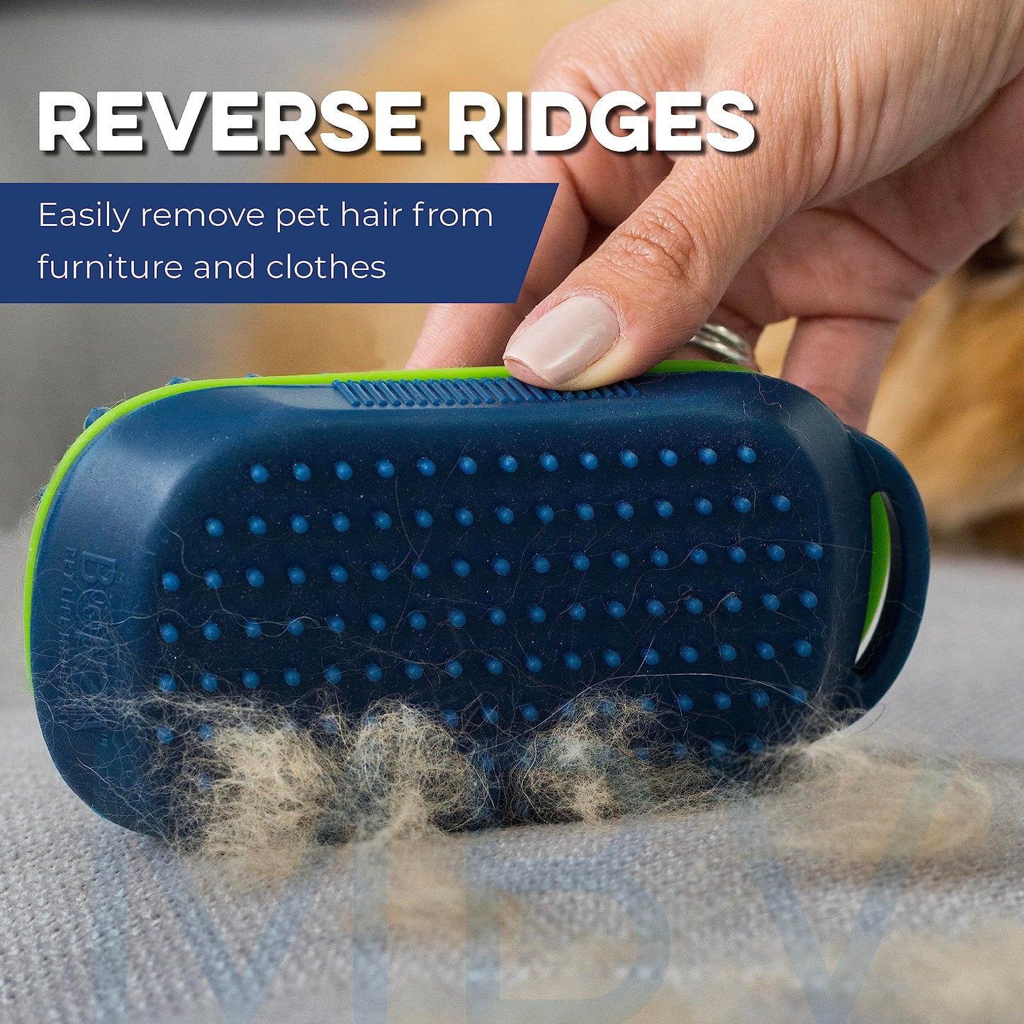 Bonza Dog Brush for Short-Haired Dogs & Cats - Navy Blue Silicone Grooming Massage Brush - Removable Hair Screen - Dog Shower & Bath Scrubber for Shedding - Silicone Cat Grooming Scrubber