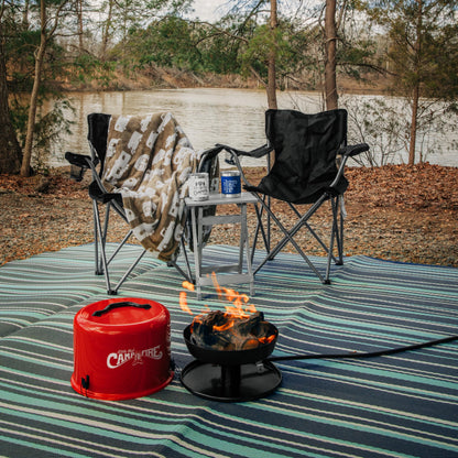 Camco Aluminum Small Outdoor Side Table - Folding Camping Table Supports Up to 130lb - Features Durable Aluminum Construction - Collapses for Easy RV Storage - (51890)